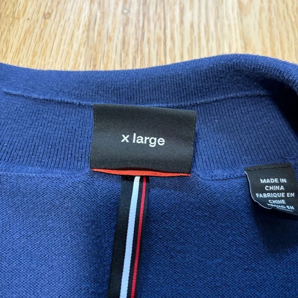 Strellson | Blue 1/4 Button Up Collared Cotton/Silk/Cashmere Long Sleeve Sweater - Picture 3 of 9